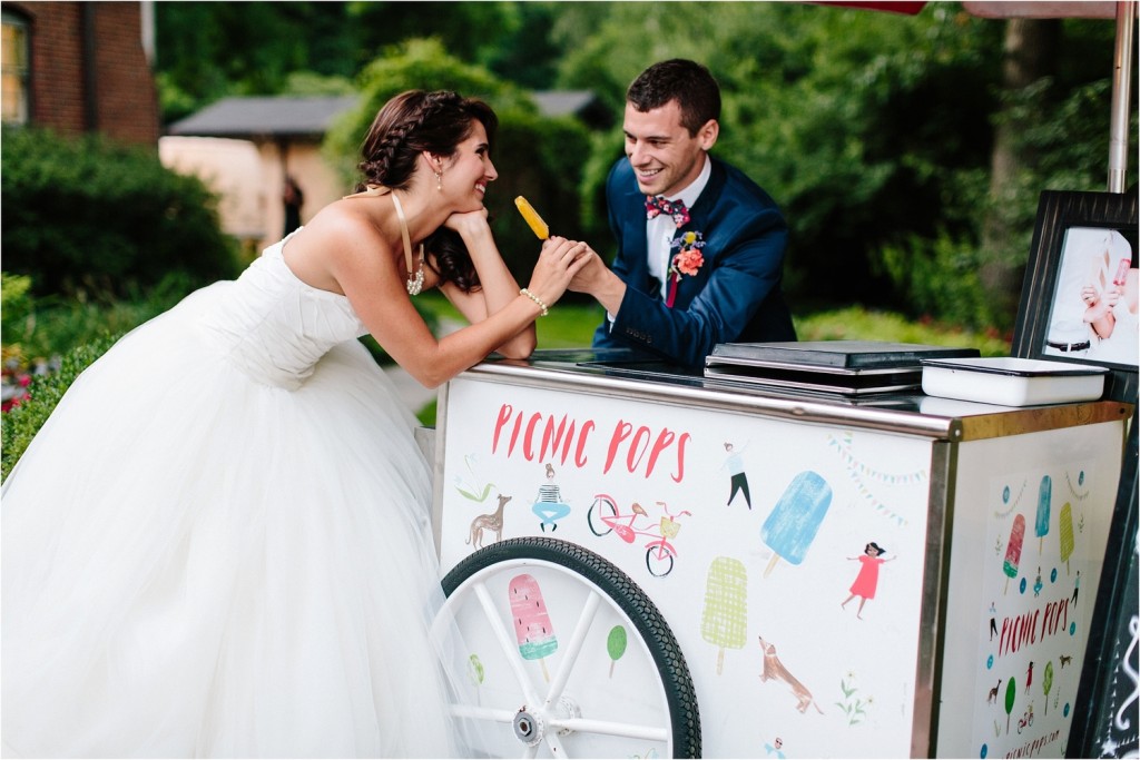 Popsicle cart at wedding, photo by Brandilynn Aines