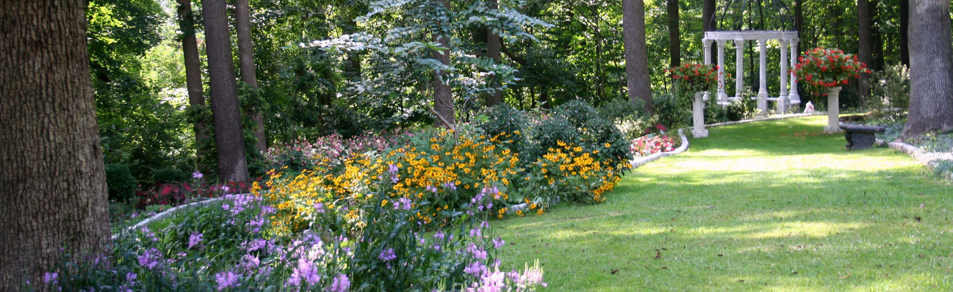 gramercy mansion summer shade garden with gazebo
