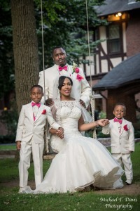 Family portrait on swing