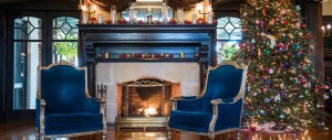Holiday decorations foyer house tour