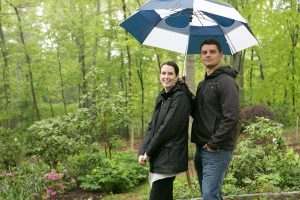 Guests enjoying spring garden tour | Gramercy Mansion B&B Baltimore, MD