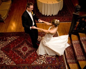 Bride and Groom Dancing at Wedding