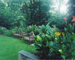 July garden benches