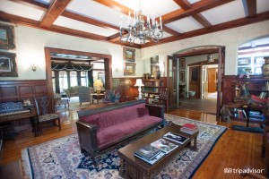 Library view into Living Room and Bar