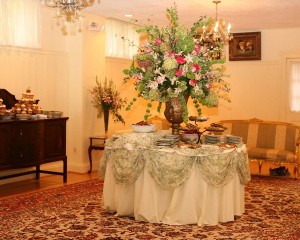 Wedding shower food station in Batik Room