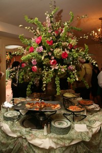 Wedding shower food station in Carriage House