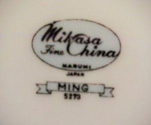 vintage Mikasa china logo marking