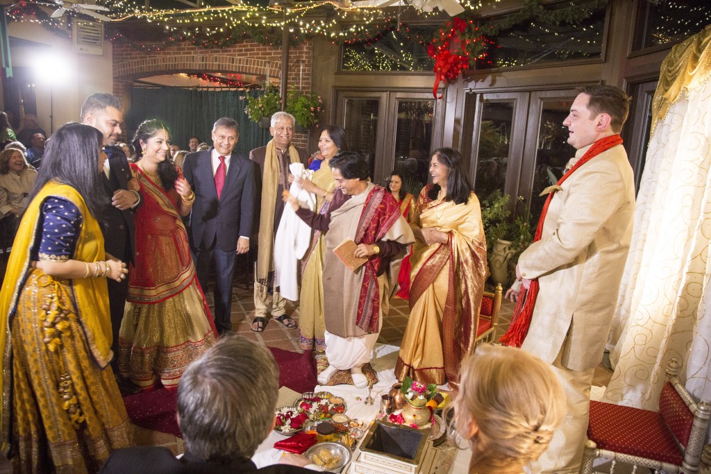 Indian wedding ceremony in atrium at Gramercy Mansion