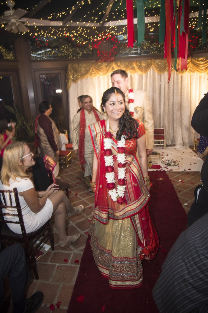 Bride in traditional Indian wedding dress