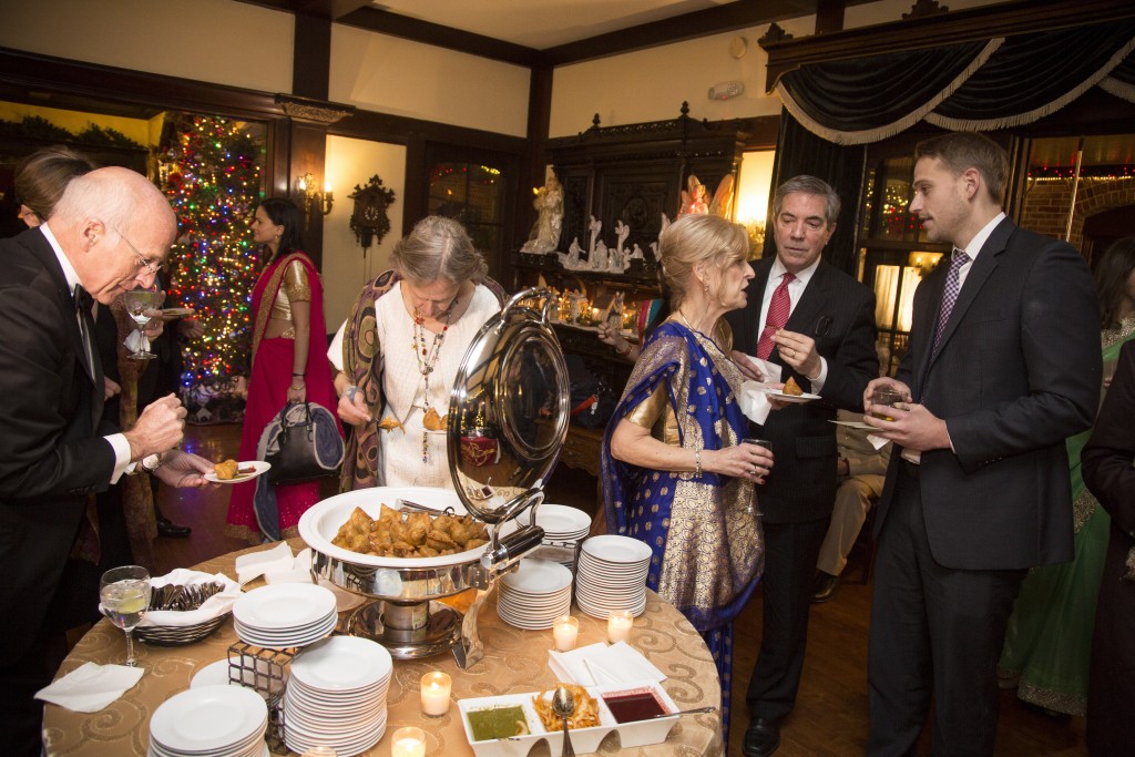 Food station at Indian wedding reception