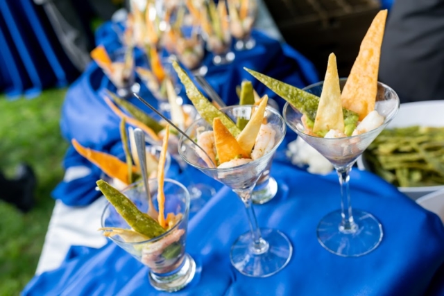 Cocktail hour food in a martini glass.