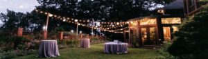 Bistro Lighting Outdoor String Lights over the Cocktail Lawn
