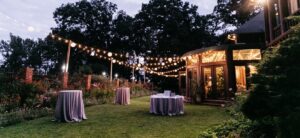 Bistro Lighting String Lights on the Outdoor Cocktail Lawn