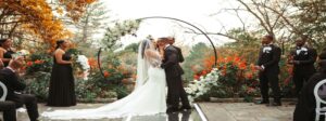 Outdoor Fall Wedding Ceremony in the Gardens